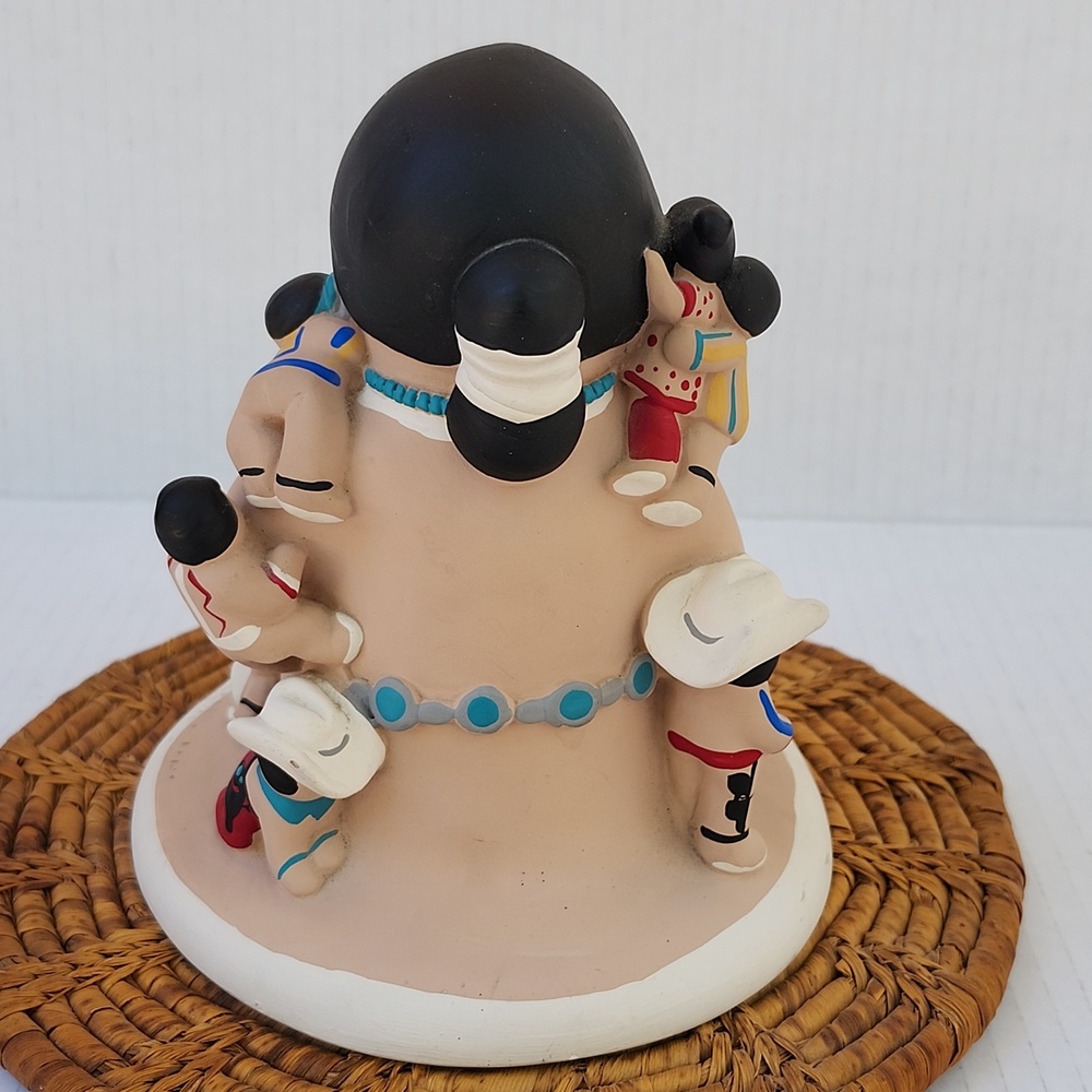 VTG CLEO TEISSEDRE LARGE CLAY NAVAJO STORYTELLER MOTHER WITH 12 CHILDREN - Picture 5 of 11